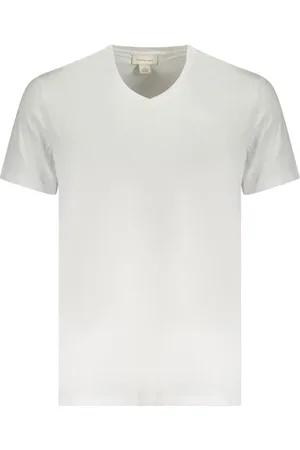 Calvin Klein Top, Herre, Hvid, S, Bomuld, Hvid Bomuld V-Hals Herre T-Shirt
