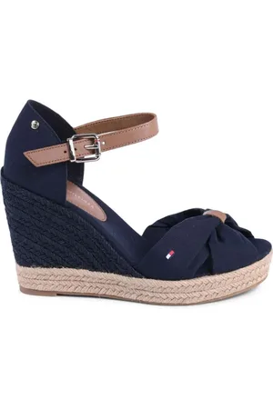 Tommy Hilfiger Sko, Dame, Blå, 41 EU, Bomuld, Blå Kile Espadrilles Sandaler