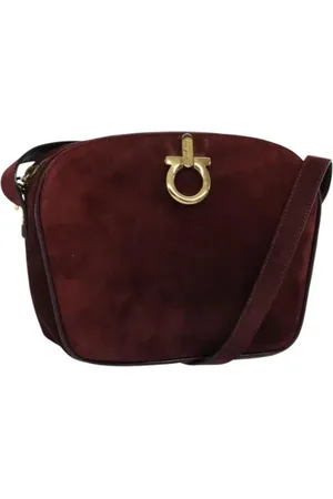 Salvatore Ferragamo Pre-owned, Dame, Rød, ONE SIZE, Uld, Pre-owned Ruskind skuldertasker