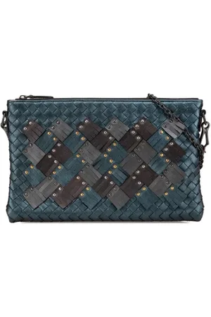 Bottega Veneta Pre-owned, Dame, Blå, ONE SIZE, Uld, Pre-owned Laeder crossbody-tasker