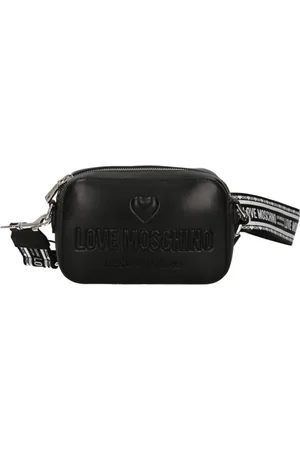 Moschino Taske, Dame, Sort, ONE SIZE, Uld, Sort skuldertaske med gyldne detaljer
