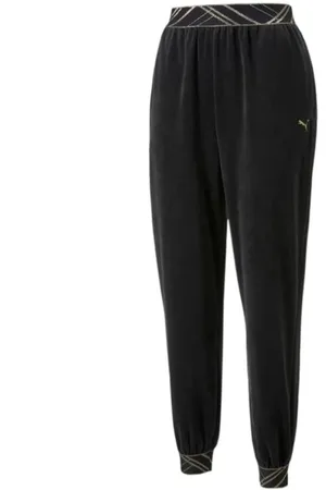 PUMA Bukser, Dame, Sort, S, Uld, Velour Damebukser Sort Guld