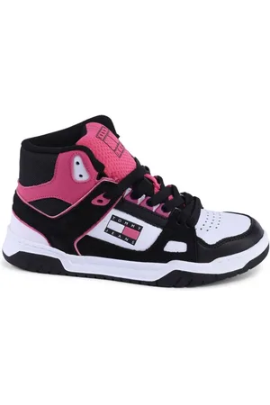 Tommy Hilfiger Sko, Dame, Flerfarvet, 37 EU, Læder, Sort Læder HighTop Afslappede Sneakers