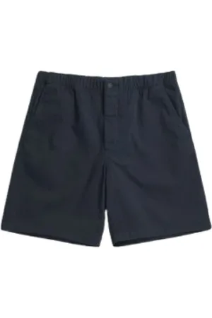 Norse projects Shorts, Herre, Blå, S, Bomuld, Blå Bomuldsshorts med Elastisk Talje