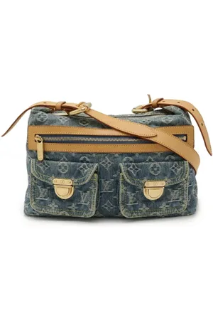 LOUIS VUITTON Pre-owned, Dame, Blå, ONE SIZE, Uld, Pre-owned Canvas skuldertasker