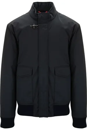 FAY Jakke, Herre, Sort, 2XL, Uld, Herre Automatisk Knappetrøje med Lynlås