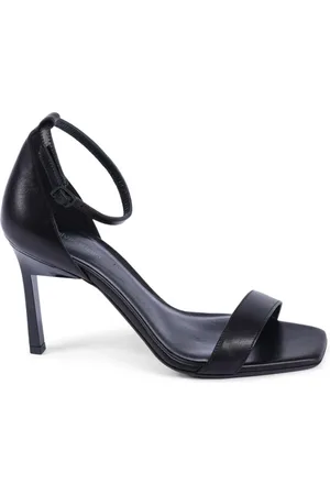 Calvin Klein Sko, Dame, Sort, 40 EU, Læder, Sort Læder Sandal Italiensk Håndværk
