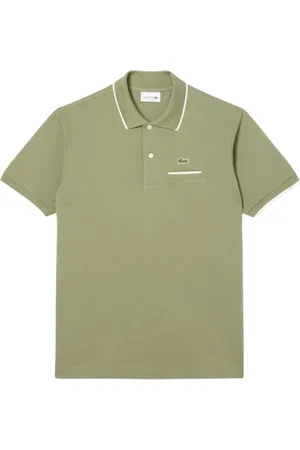 Lacoste Top, Herre, Grøn, XL, Bomuld, Klassisk L.12.12 Polo med Lommedetalje