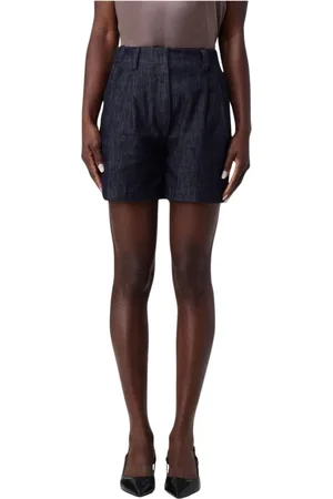Brunello Cucinelli Shorts, Dame, Blå, S, Denim, Blå Denim Plisserede Shorts