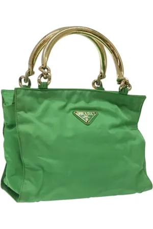 Prada Pre-owned, Dame, Grøn, ONE SIZE, Nylon, Pre-owned nylon hndtasker