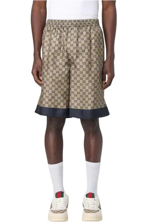 Gucci Shorts, Herre, , S, Mønstret silke shorts Elegant stil