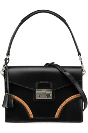 Prada Pre-owned, Dame, Sort, ONE SIZE, Uld, Pre-owned Laeder hndtasker
