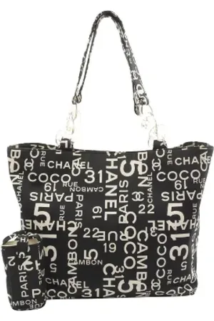 CHANEL Pre-owned, Dame, Sort, ONE SIZE, Uld, Pre-owned Canvas chanel-tasker