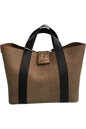 Borbonese Taske, Dame, Brun, ONE SIZE, Uld, Graffiti Shopping Taske med Knaplukning