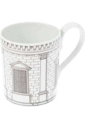 FORNASETTI Home, unisex, Flerfarvet, ONE SIZE, Arkitekturkrus i sort og hvid