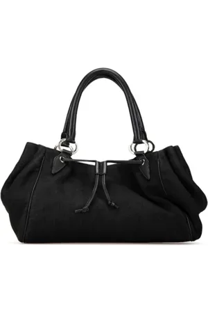 Bvlgari Pre-owned, Dame, Sort, ONE SIZE, Tyl, Pre-owned canvas håndtasker