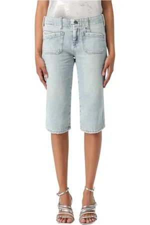 Diesel Shorts, Dame, Blå, W27, Denim, Blå Denim Bermuda Shorts med Lommer