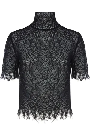 Alexander McQueen Bluser & Skjorter, Dame, Sort, S, Bomuld, Spindelvæv Bluse Sort Bomuld Silke