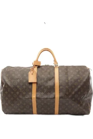 LOUIS VUITTON Pre-owned, Dame, Brun, ONE SIZE, Læder, Pre-owned canvas tasker