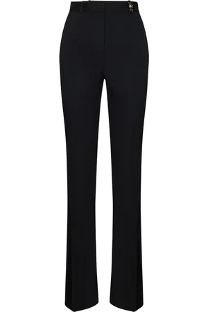VERSACE Bukser, Dame, Sort, S, Uld, Sorte Slim Fit Uldbukser Aw24