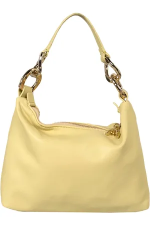 Patrizia Pepe Taske, Dame, Gul, ONE SIZE, Elegant Håndtaske med Logo Accent