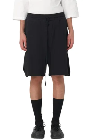 THOM KROM Shorts, Herre, Sort, S, Uld, Sort Ribstrikket Afslappet Fit Shorts