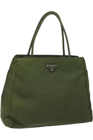 Prada Pre-owned, Dame, Grøn, ONE SIZE, Nylon, Pre-owned nylon hndtasker