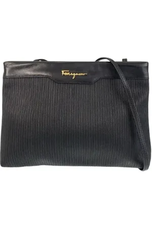 Salvatore Ferragamo Pre-owned, Dame, Sort, ONE SIZE, Uld, Pre-owned Laeder crossbody-tasker