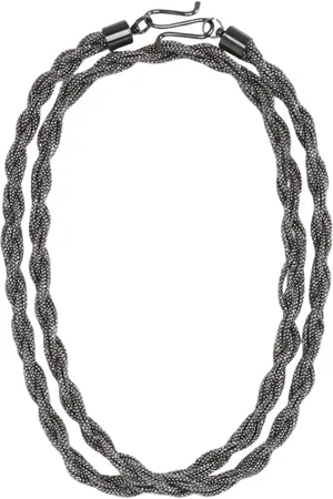 Fabiana Filippi Tilbehør, Dame, Grå, ONE SIZE, Elegant Twisted Chain Necklace