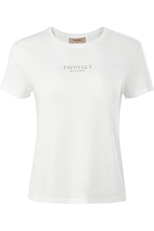 Twin-Set Top, Dame, Hvid, L, Bomuld, Kortærmet Trykt T-shirt