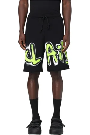 DISCLAIMER Shorts, Herre, Sort, M, Uld, Sort Graffiti Print Shorts