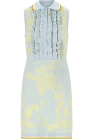 Elisabetta Franchi Kjole, Dame, Flerfarvet, M, Blå Lemonade Polo-Stil Jacquard Kjole