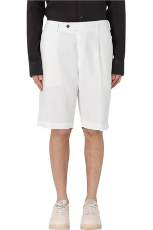 PT Torino Shorts, Herre, Hvid, XL, Linned, Linned Plisseret Shorts