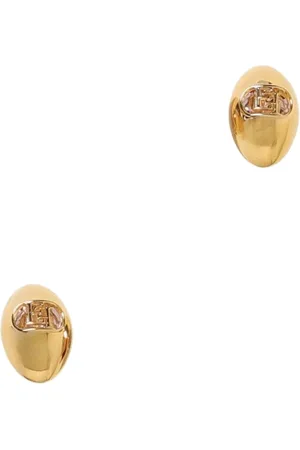 Elisabetta Franchi Tilbehør, Dame, Gul, ONE SIZE, Krystalstuds Øreringe