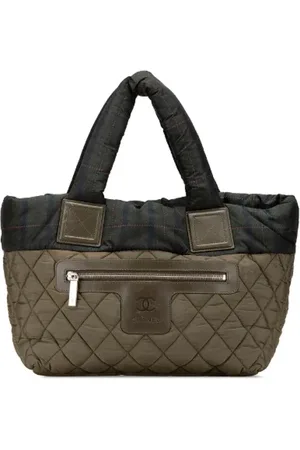 CHANEL Pre-owned, Dame, Grøn, ONE SIZE, Nylon, Pre-owned Stof totes