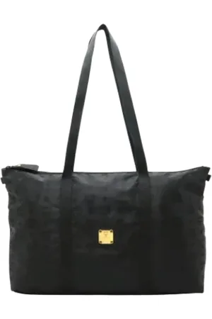 MCM Pre-owned, Dame, Sort, ONE SIZE, Uld, Pre-owned nylon skuldertasker