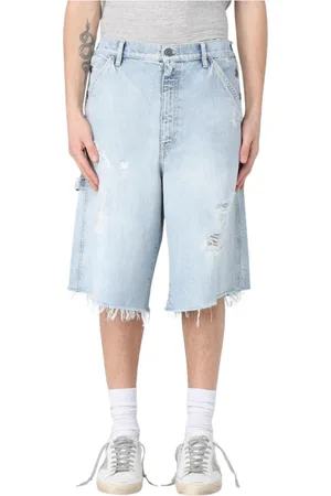 Golden Goose Shorts, Herre, Blå, W32, Denim, Slidte denim shorts