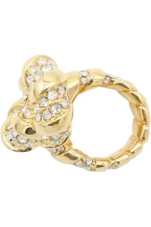 Lanvin Tilbehør, Dame, Gul, 51 MM, Uld, Elegant Crystal Knot Ring