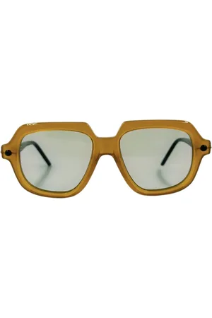 KUBORAUM Tilbehør, unisex, Gul, ONE SIZE, Firkantet Aviator Stil Solbriller