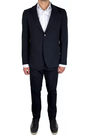 Aquascutum Jakkesæt, Herre, Blå, 2XL, Uld, Klassisk Marineblå Ulddragt