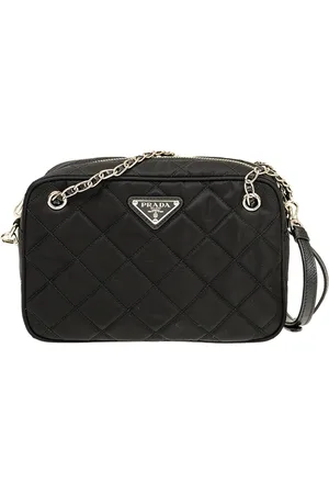 Prada Taske, Dame, Sort, ONE SIZE, Uld, Quiltet Crossbody Taske til Kvinder