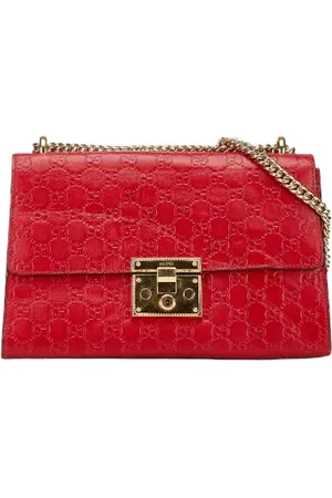 Gucci Pre-owned, Dame, Rød, ONE SIZE, Uld, Pre-owned Laeder skuldertasker