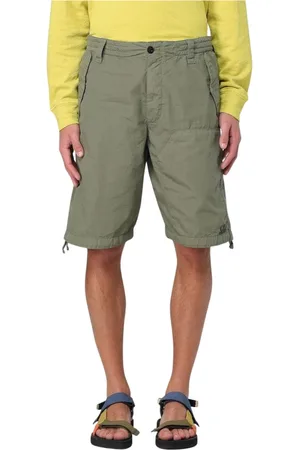 C.P. Company Shorts, Herre, Grøn, XL, Uld, Hvide snørebåndsskåret shorts