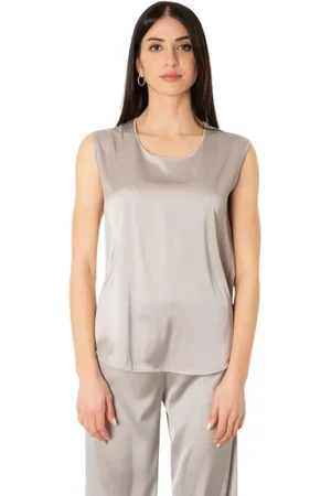 D.EXTERIOR Bluser & Skjorter, Dame, Grå, S, Satin, Satin Top - Stål Farve