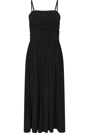 Max Mara Kjole, Dame, Sort, S, Uld, Sort ærmeløs midi kjole med bandeau top