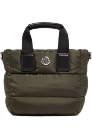 Moncler Taske, Dame, Grøn, ONE SIZE, Uld, Grøn Nylon Skuldertaske med Læder