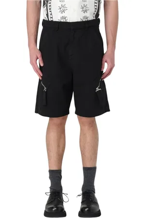 Jacquemus Shorts, Herre, Sort, S, Uld, Beige Cargo Shorts med lynlåslommer
