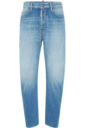Dsquared2 Jeans, Herre, Blå, M, Bomuld, Faded Bro Jeans med knaplukning