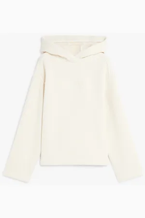 Max Mara Sweathshirts & Hoodies, Dame, Hvid, L, Bomuld, Hvid Oversized Sweater med Logo