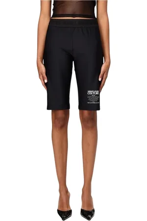 VERSACE Shorts, Dame, Sort, XS, Uld, Luksus Sorte Cykelshorts til Kvinder